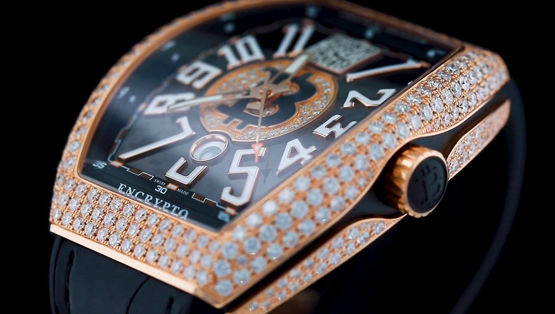 FRANCK MULLER, MENS 45MM, DIAMOND GOLD CASE, CENTURION EDITION